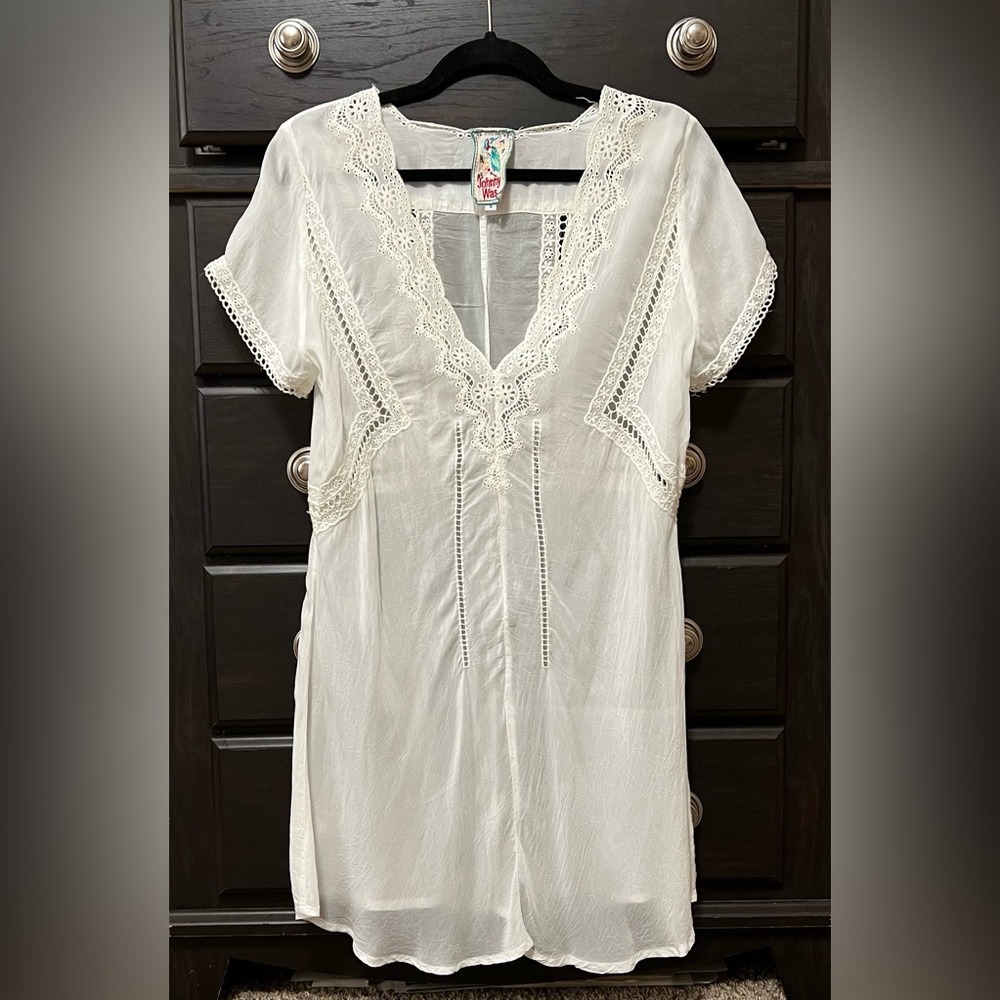 Johnny Was White Eyelet Lace Detail Tunic. Women’s Size Small - Picture 9 of 9